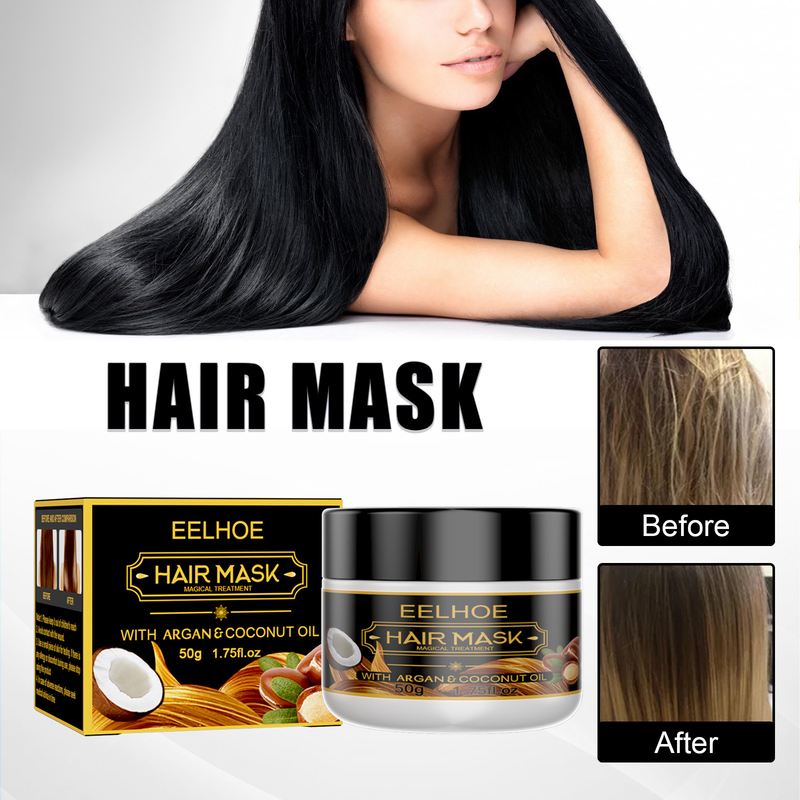 Máscara Condicionadora EELHOE Hidrata, Melhora a Tintura, Permanente, Fúria, Cabelo Macio, Liso, Cabelo Reparador Fofo_voghion.com