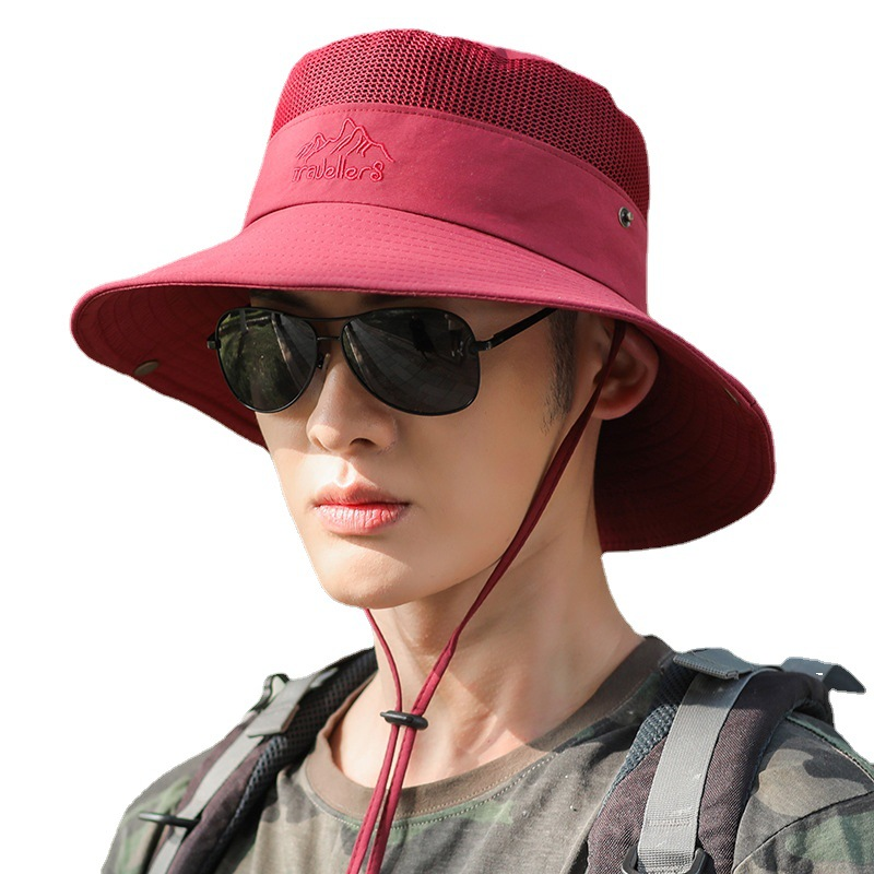Fisherman Men Spring Summer Wide Brim Outdoor Hiking Foldable Sun Men's Fishing Hat_voghion.com
