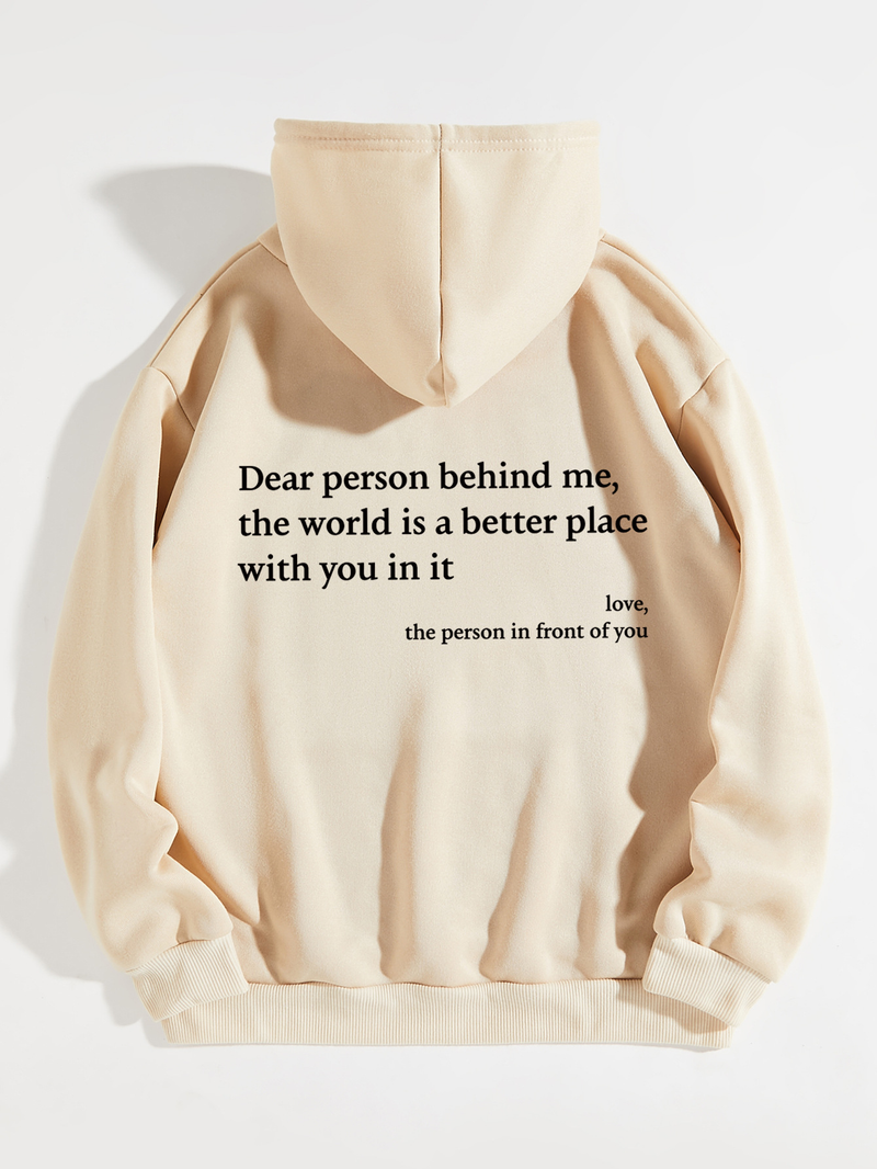 Women's hoodie plain color letter-printed hoodie Oversized_voghion.com