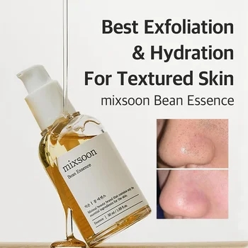 Mixsoon Bean Essential Serum mitrinošs pīlinga sejas serums Nekairinošs, samazina atmirušās ādas šūnas, ādas tekstūras uzlabošanas kopšana_voghion.com