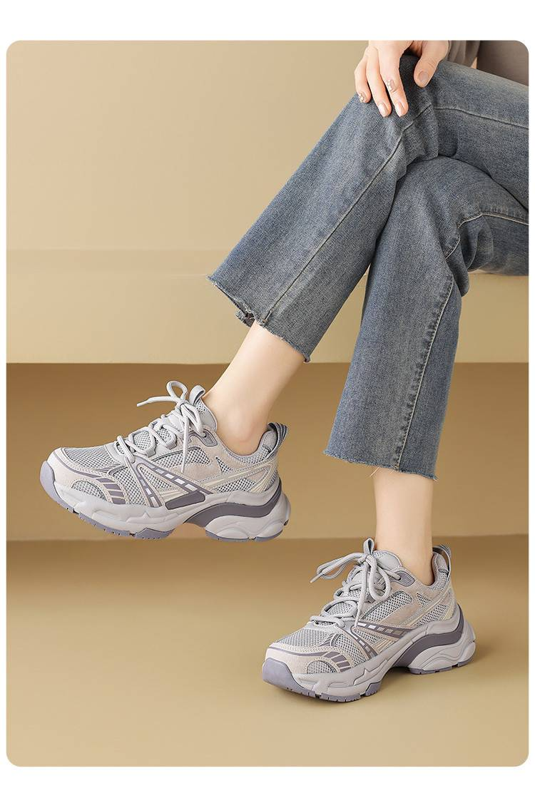Cameido Lightweight Thick-soled Dad Shoes For Women. In The Spring Of 2025, These Are Casual Sports Shoes With Mesh Paneling,_voghion.com