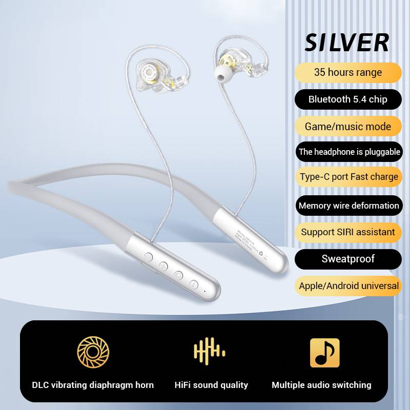 Surround Sound Effect Metalen Bluetooth Headset Type-c E-sports Game Muziek Dual Mode Over-the-neck Bedrade Hoofdtelefoon_voghion.com