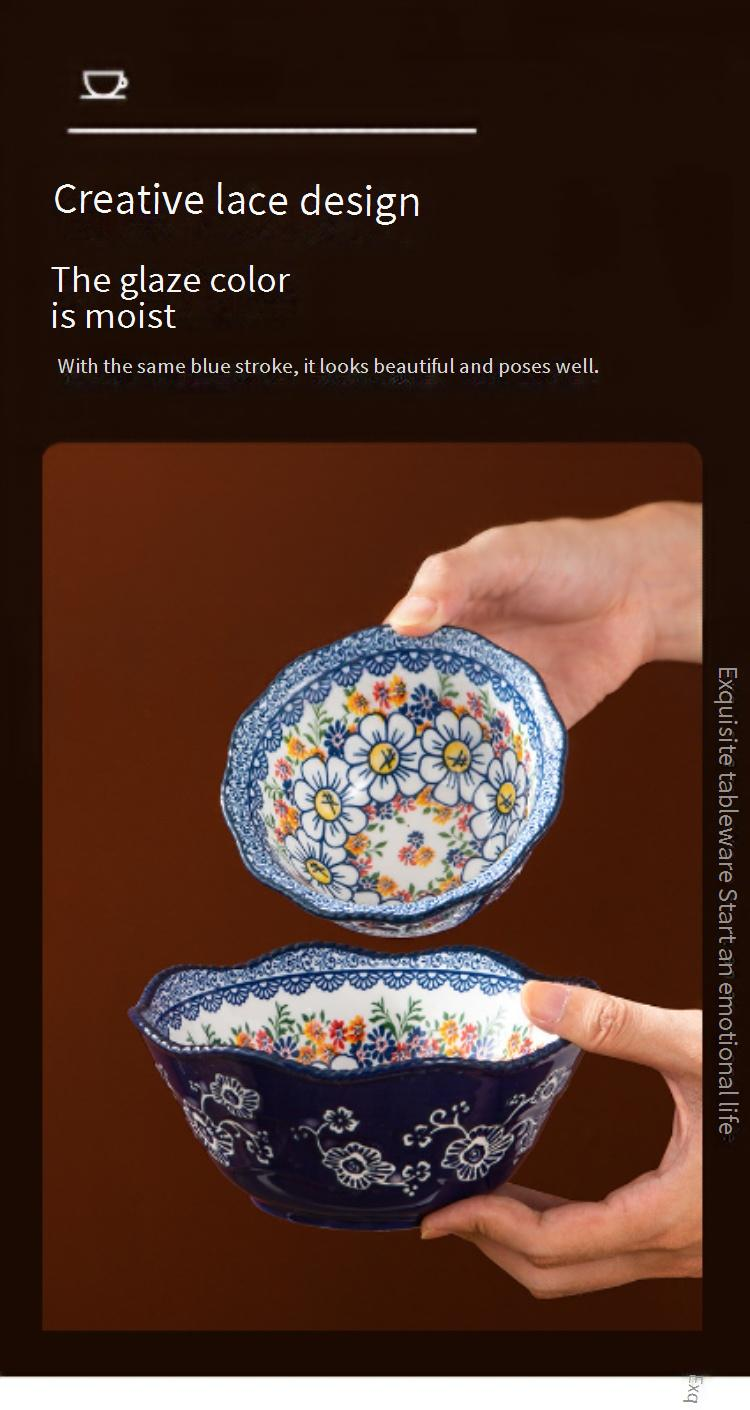 Polish Colorful Ceramic Dinnerware Set - 16-Piece Hand-Painted Bowls & Plates With Heat-Resistant Design_voghion.com
