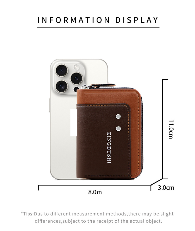 Wallet Card Cases Zipper Card Holder Coin Purse Men's Card Holder Retro Organ Bag Id Bag Retro Business Wallet_voghion.com