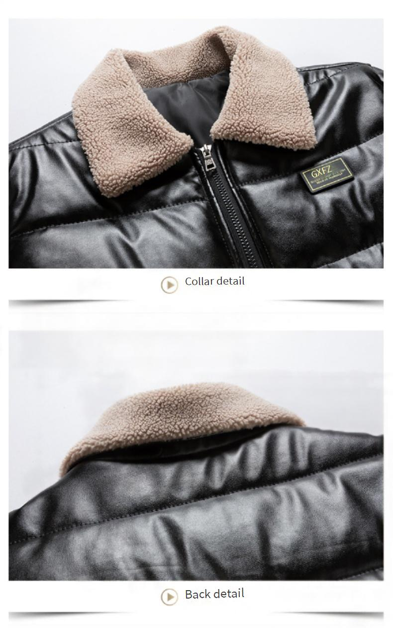 Men's Faux Leather Biker Jacket – Sherpa-Lined Winter Coat With Zippered Cuffs (M-5XL, Slim Fit, Anti-Scratch PU, Retro Motorcycle Style)_voghion.com