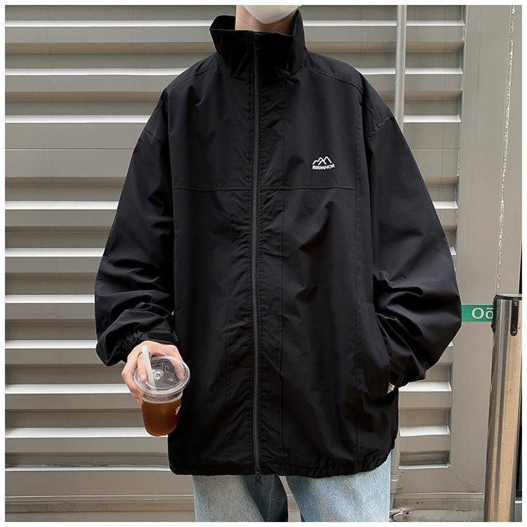 Windbreaker-Jacke im Mountain-Style für Herren – Leichter, wasserdichter Wandermantel mit Stehkragen und Multi-Taschen-Design (M-3XL, knitterfrei)_voghion.com