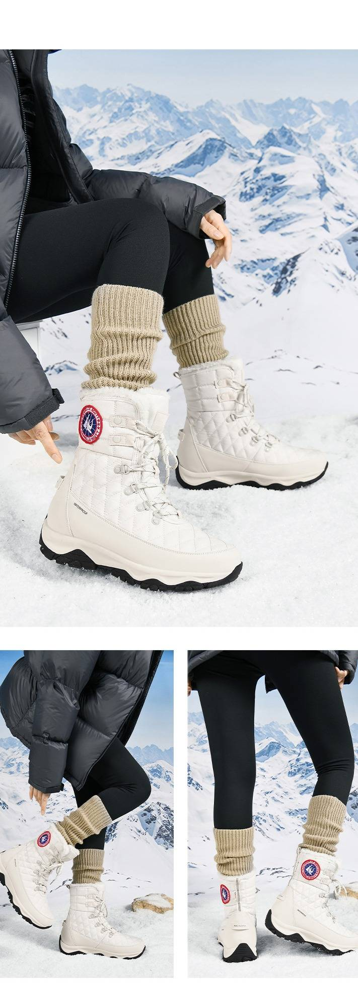 BUFFNY Winter Snow Boots For Men & Women - Waterproof Slip-Resistant Insulated Fur-Lined Short Boots With Thick Sole For Outdoor Comfort_voghion.com