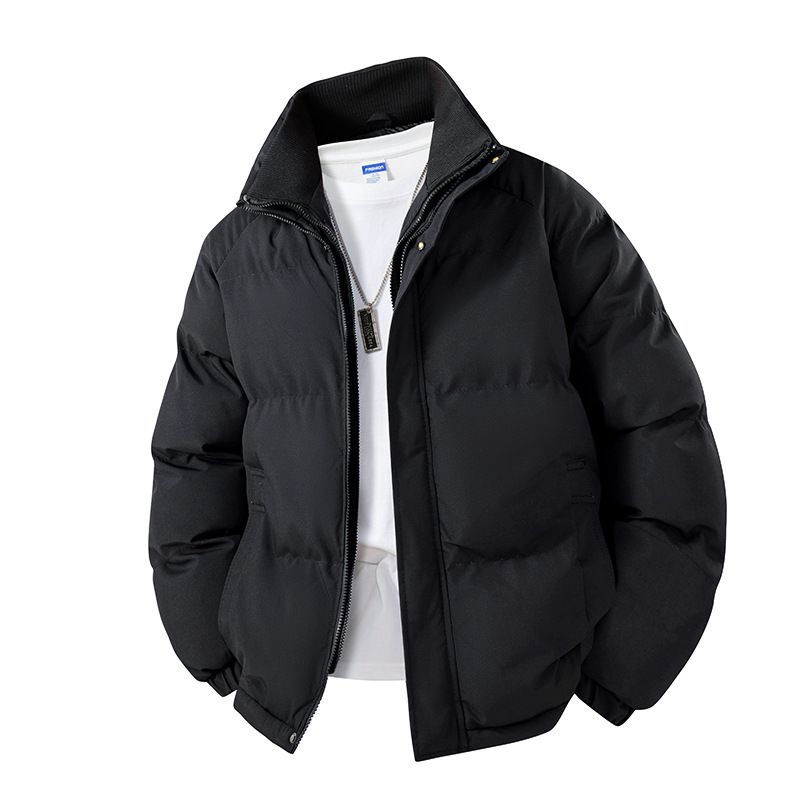 Unisex klassieke warme gewatteerde jas met nep-laagkraag - stijlvolle winterjas voor mannen en vrouwen (zwart, kaki, mistblauw, koffie)_voghion.com
