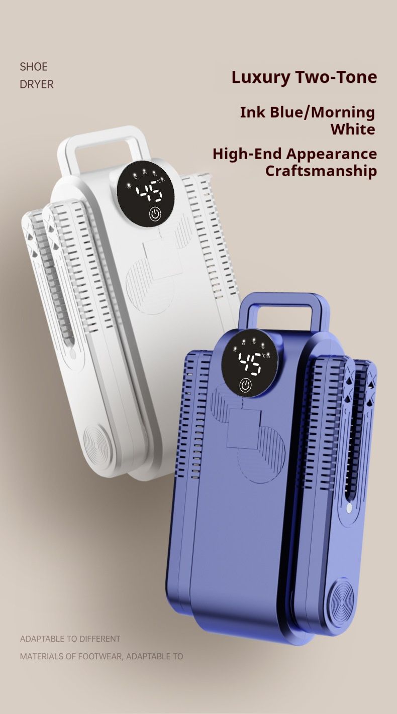 Multi-Core Shoe Dryer & Warmer – 180W Fast Drying, UV Sterilization, 4-Core Heating, EU/US/JP Plug (220V/110V) – White/Blue_voghion.com