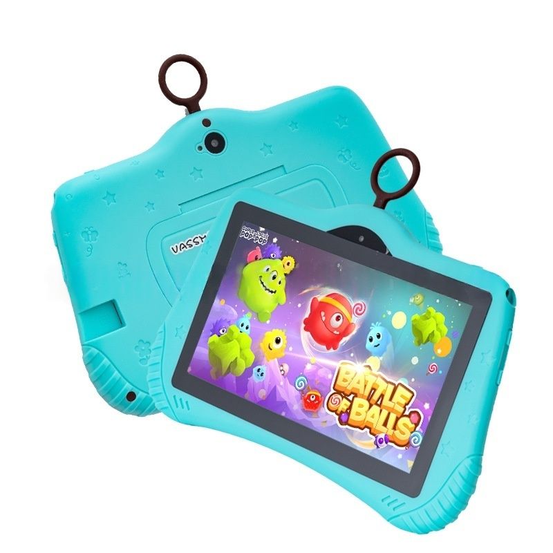 Stoßfestes 7-Zoll-Kindertablet mit Kindersicherung | Android 12 | 16 GB Speicher | Dual-Kamera | Bluetooth | IPS-Bildschirm | Vorinstallierte Lern-Apps_voghion.com