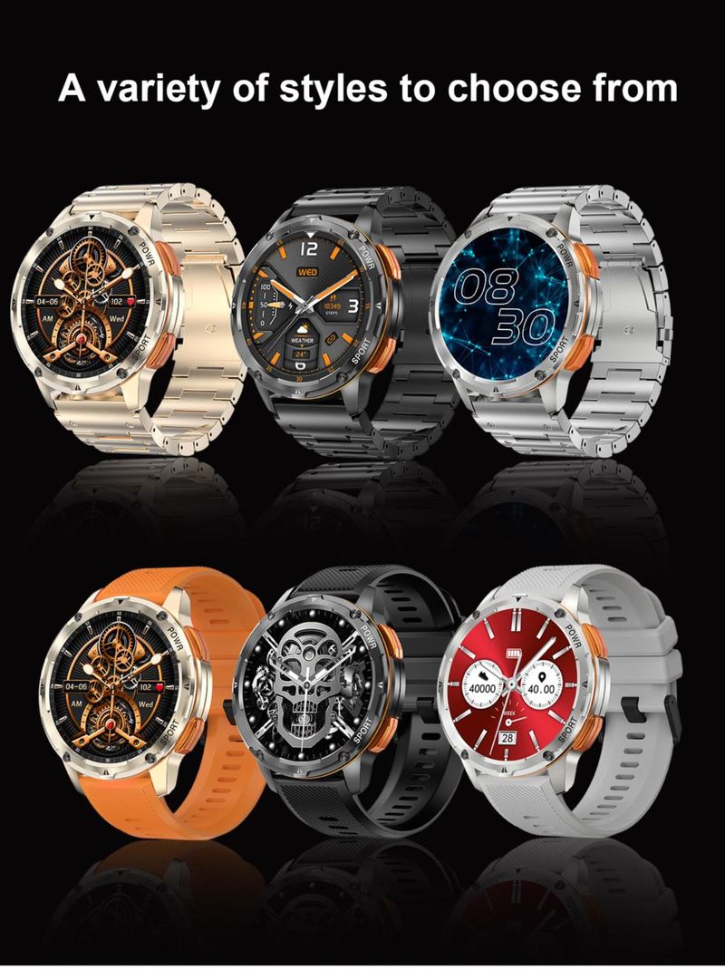 Smart Watch für Android IOS Bluetooth-Anruf 1,43 Zoll HD AMLOED-Bildschirm Herzfrequenz 400 mAh großer Akku Männer Frauen Outdoor-Sport-Smartwatches_voghion.com