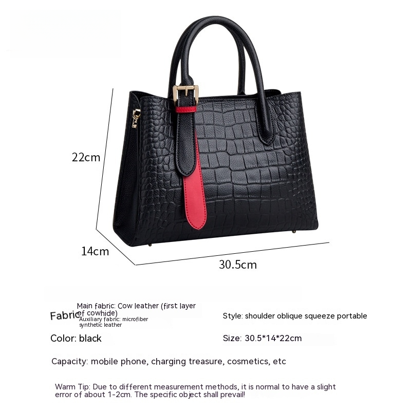 Echtes Leder All-Match-tragbare Umhängetasche mit großem Fassungsvermögen und Damen-Umhängetasche_voghion.com