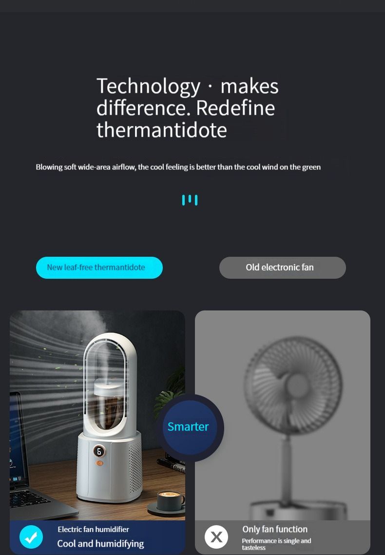 Air Conditioner Leafless Spray Small Refrigeration Desktop Ultra Quiet Office Desk Usb Air Circulation Fan Gift_voghion.com