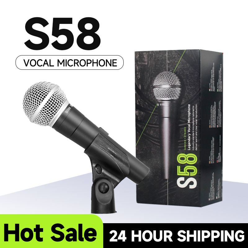 S58 Pro XLR dinaminis mikrofonas – profesionalus studijos ir gyvo pasirodymo kardioidinis mikrofonas vokalui, podkastams ir kt._voghion.com