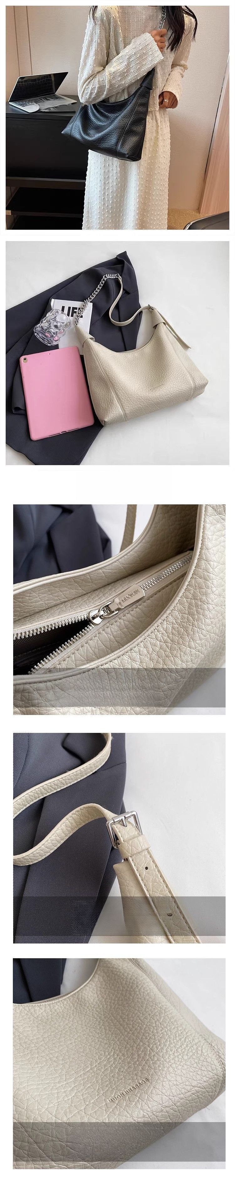 Borsa da donna in pelle di grande capacità 2025 Nuova moda estiva Borsa da pendolare semplice Borsa a tracolla multiuso Versatile Moda squisita_voghion.com