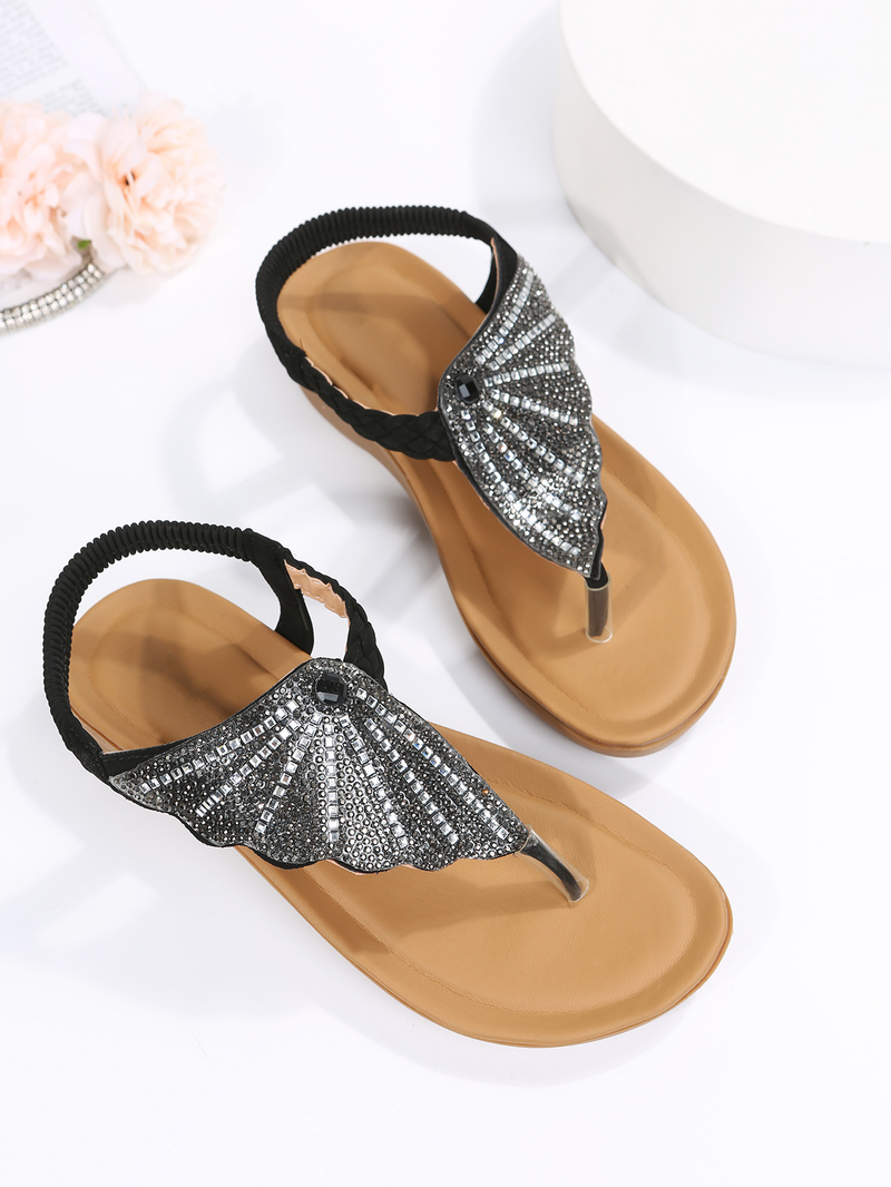 Damesschoenen Grote maten damessandalen Platte teensandalen met vlinderstrass_voghion.com