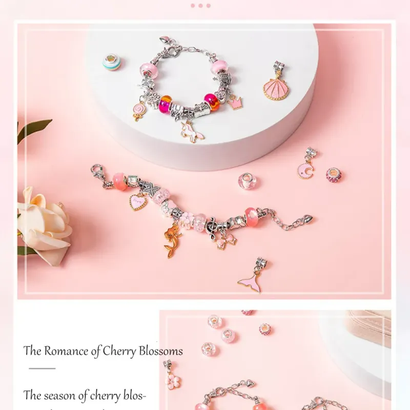 Adventskalender-Armband mit Kette zum Selbermachen für Kinder mit Aufbewahrungsbox, Schmuckset für Mädchen 230511_voghion.com