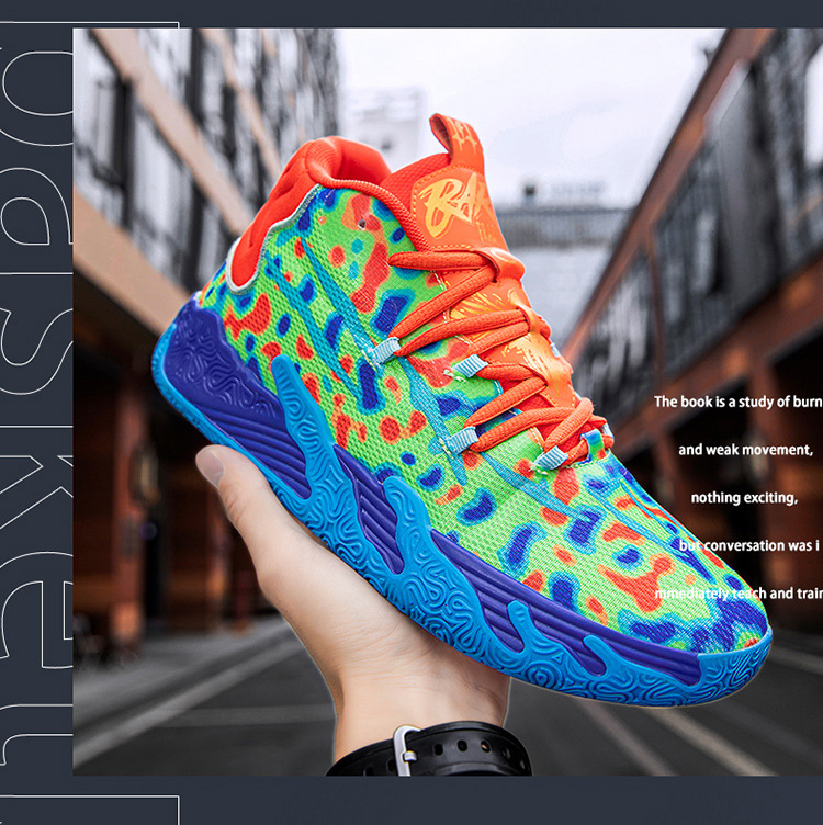 Zapatillas deportivas de baloncesto para estudiantes varones, prácticas zapatillas deportivas para niños con suelo de cemento que absorben los golpes, resistentes al desgaste y antideslizantes_voghion.com