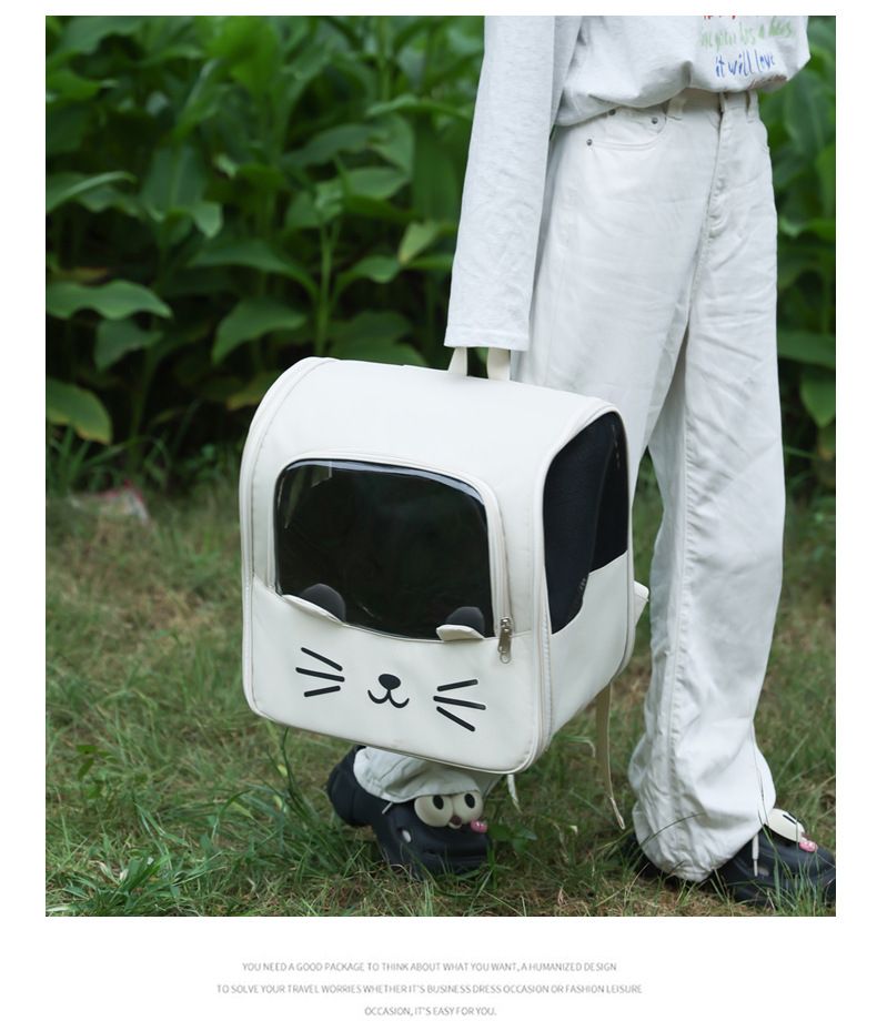 Cat Portable Backpack Cats Going Out, Cat Large Backpack, Canvas Bag, Breathable Pet Bag For Dogs_voghion.com