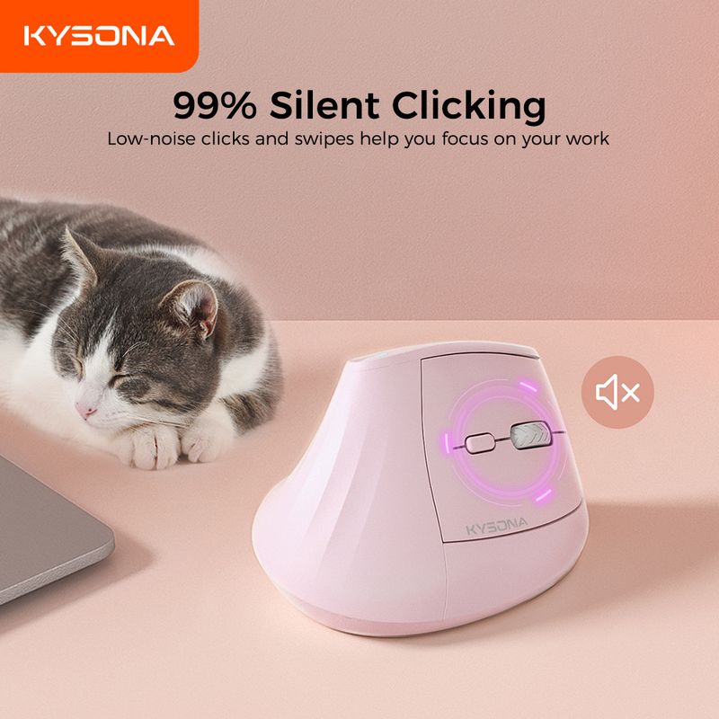 Premium Ergonomic Vertical Rechargeable Upright Mouse Healthy 4000DPI Hot-Selling Wireless Dual Mode_voghion.com