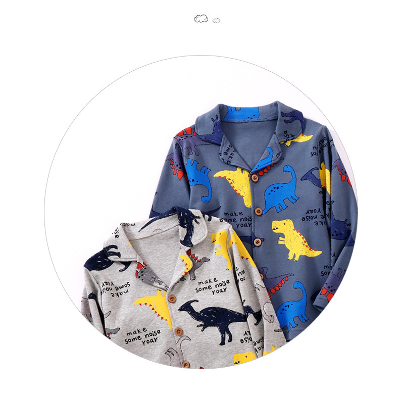 Kinder Homewear Eltern-Kind-Set Jungen Pyjamas Mädchen Reine Baumwolle Kinder Frühling und Herbst Klasse A Kinder_voghion.com