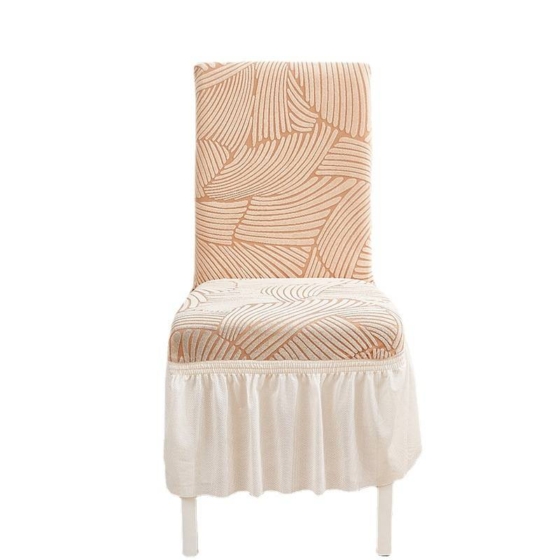 Funda de silla de una pieza con falda de jacquard engrosada, funda de silla de restaurante de hotel, funda de taburete con todo incluido y antiincrustante, funda de silla_voghion.com