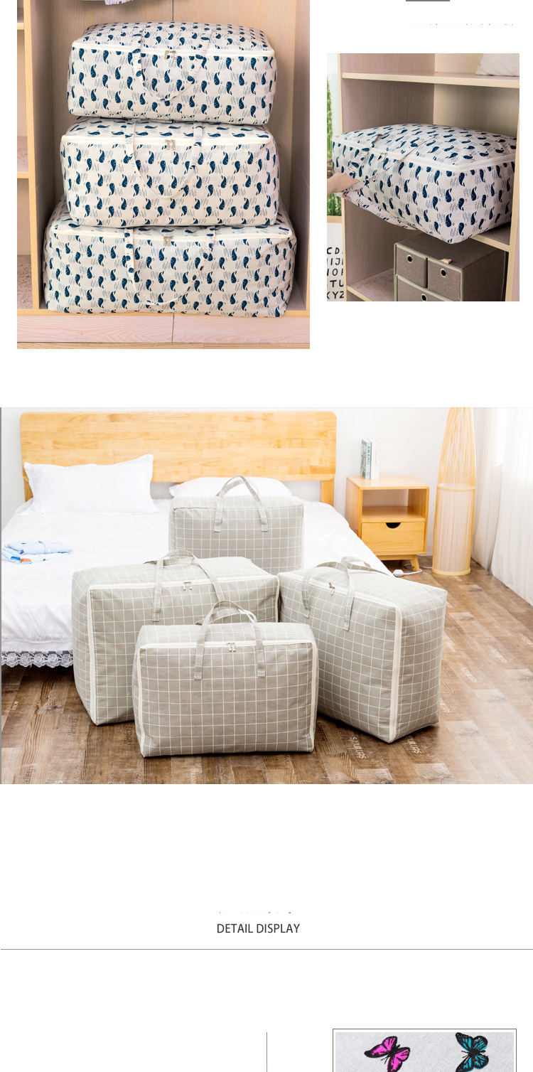 Home Storage & Organization Cotton And Linen Printed Quilt Packing Bag Storage Box Moisture Proof And Insect Proof Fabric Clothing Soft Storage Bag_voghion.com