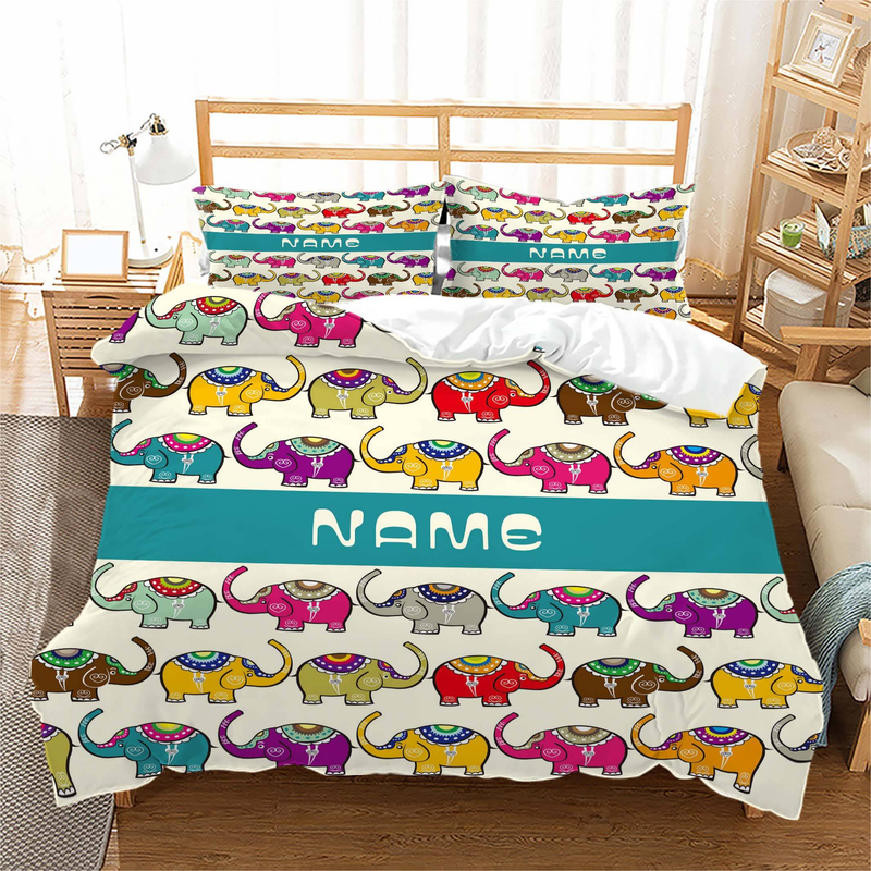 Customized 3-piece Creative Landscape Pattern Custom Name Printing Duvet Cover Soft And Breathable Machine Washable, Suitable For Home Decoration_voghion.com