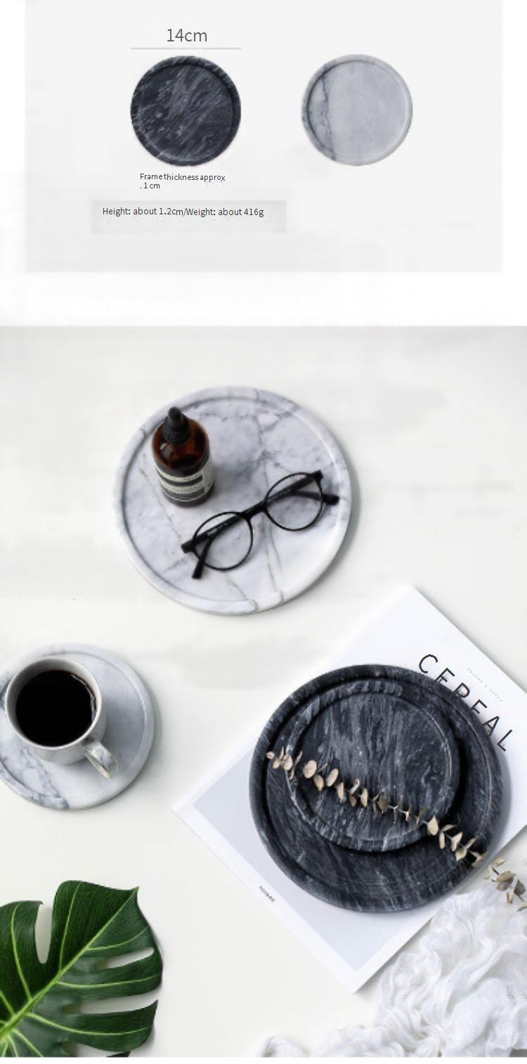 Schwarz-weißes Tablett aus natürlichem Marmor – Schmuck- und Kosmetikständer mit Rille, Heimdekor, luxuriöse Servierschale aus Stein, eleganter Kosmetik-Organizer_voghion.com