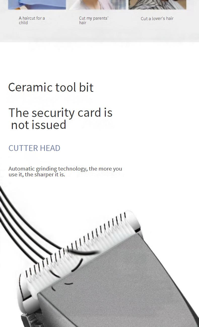 Cortapelos eléctrico, cortadora de pelo eléctrica, cortadora de pelo eléctrica recargable, afeitadora eléctrica autoafeitadora, uso doméstico_voghion.com