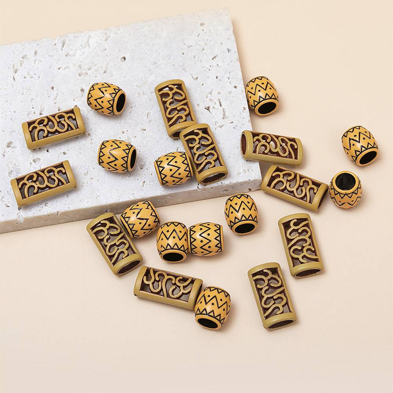 European And American Dreadlock DIY Hair Accessories, Loose Beads And Beaded Chains, Dreadlock Hollow-out Hair Ornaments, Alloy Decorations_voghion.com