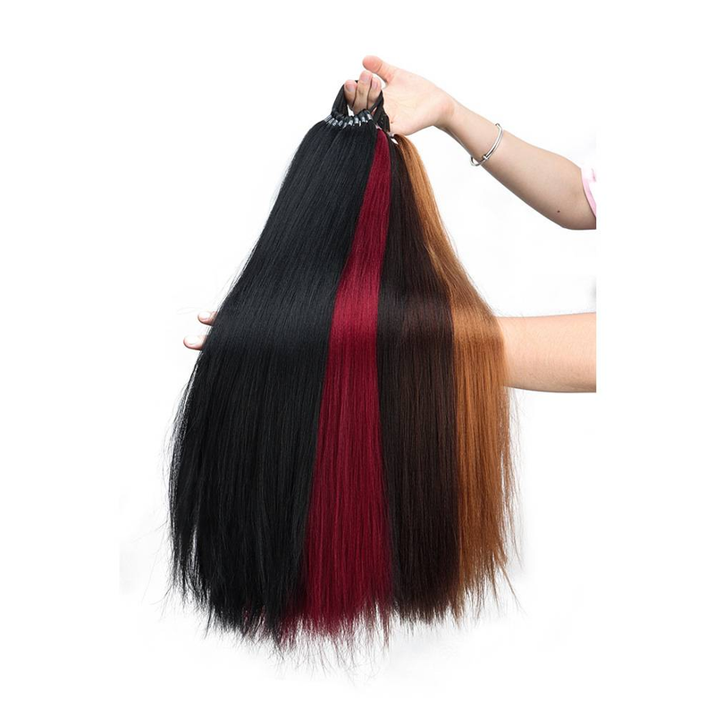 Ponytail Extensions, Versatile Elastic Band Black Ponytail Extension For Women, 20" Long Straight Soft Natural Synthetic Pony Tails_voghion.com