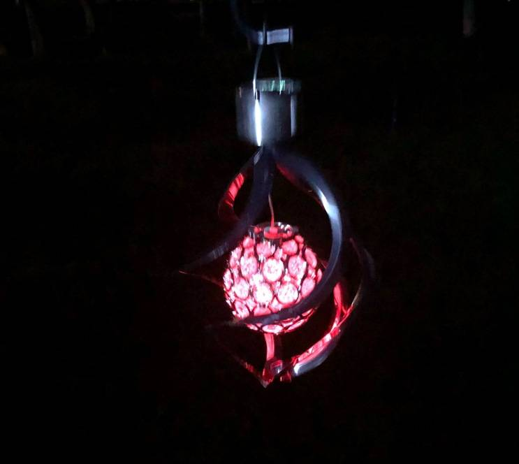 Lanterna solare a LED in acciaio inox con sfera cava in acrilico - Luce decorativa da giardino impermeabile per esterni, patio, cortile e paesaggio_voghion.com