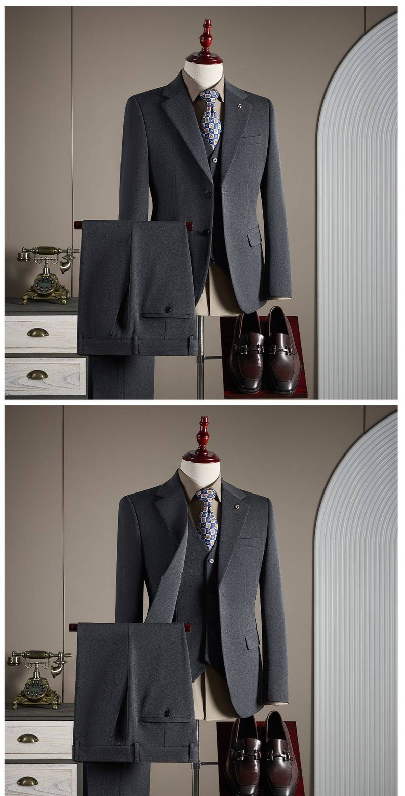 Premium Two-Piece Suit Set – Business & Wedding-Ready Slim-Fit Blazer & Trousers (M-7XL, Single-Breasted Notch Lapel, Stretch Comfort)_voghion.com