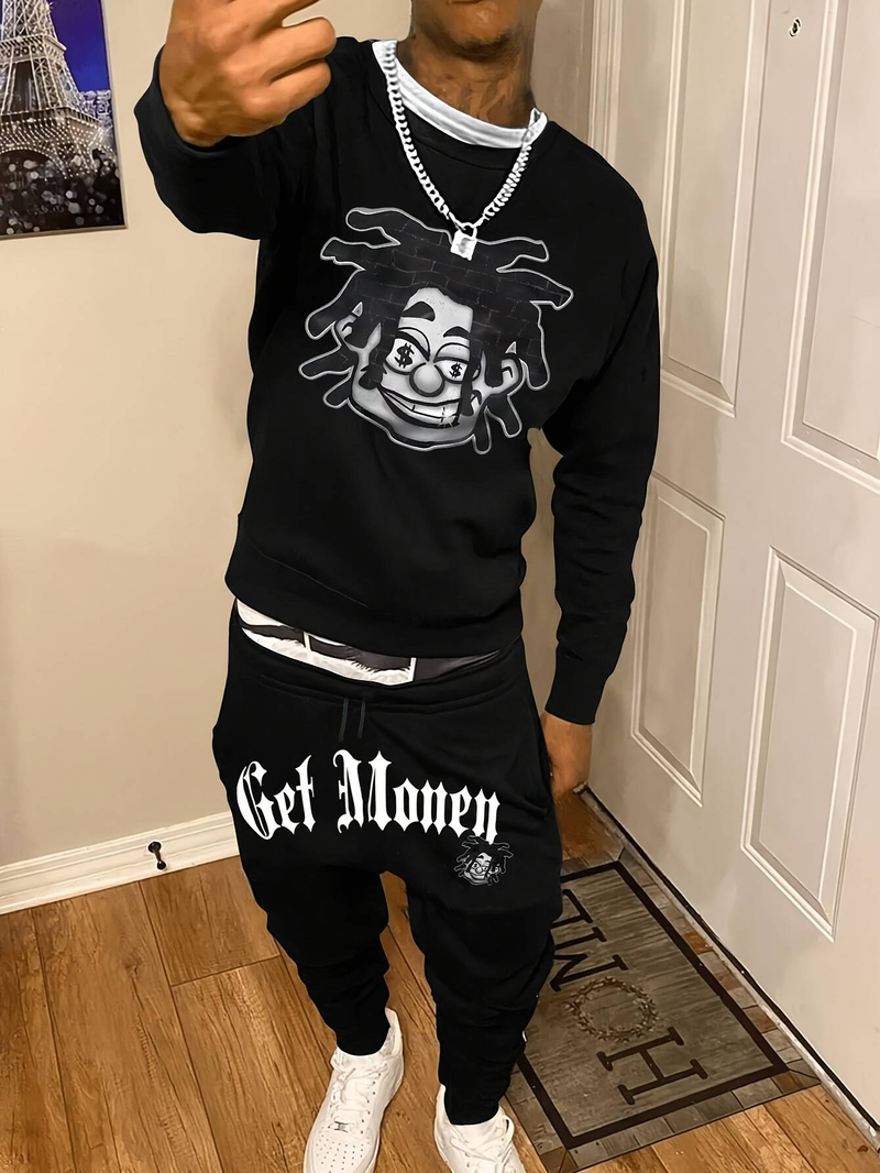 New American Retro Washed Long Sleeved Hooded Shirt Loose Casual Trousers Fashionable Japanese Sweater Suit_voghion.com