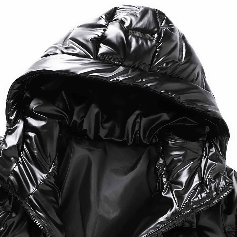 Giacca invernale imbottita da uomo con fodera in pile - Cappotto trapuntato slim fit, antivento e caldo, parka leggero con cappuccio (argento/bianco, M-5xl)_voghion.com
