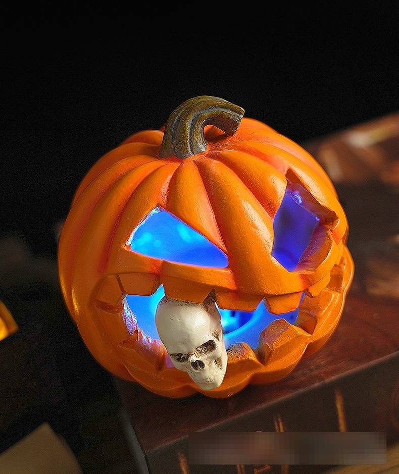 Halloween Pumpkin Ghost Retro Desktop Skull Props Resin Ornaments Creative Ghost Festival Decorations_voghion.com