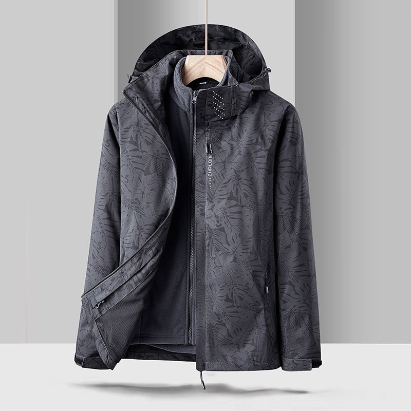 Unisex 3-in-1 Detachable Waterproof Windproof Jacket For Hiking Skiing Outdoor Activities - Fleece Lined Camouflage Winter Spring Fall Coat_voghion.com