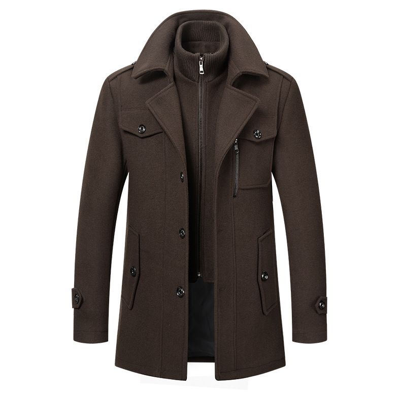 2026 High Quality Fashion Wintercoat Woolen Overcoat Men Double-Layer Collar Pure Color Single-Breasted Long Sleeve Thicken Warm Woolen Jacket M-6XL_voghion.com