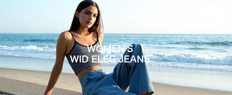 Pantaloni larghi in denim LaiEr da donna, vita alta e snellenti, con tasche multiple, modello dritto, vestibilità ampia, lavaggio marmorizzato, alta elasticità_voghion.com