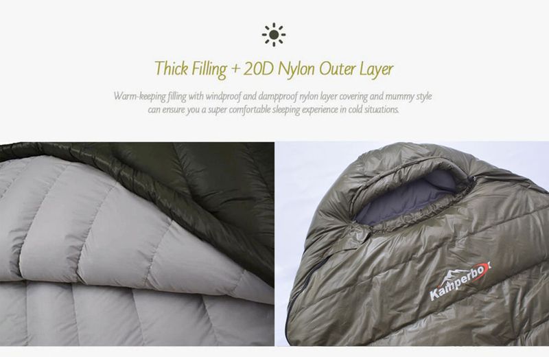 Kamperbox Kalttemperatur Winterschlafsack Daunenschlafsack Winter Camping Ausrüstung_voghion.com