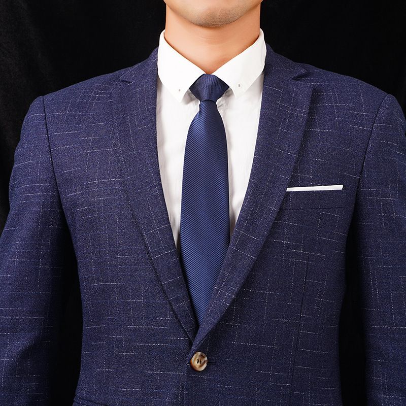 Cravatta da uomo con cerniera, elegante e formale, per donna, sposo, matrimonio, blu a righe, sottile, nera, senza nodo, facile da tirare_voghion.com