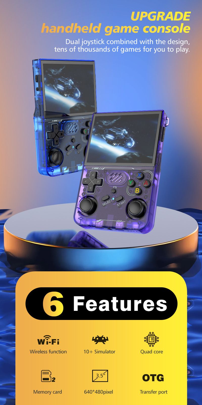 R36XX Handheld Game Console - Retro Open-Source Draagbare Gaming (WiFi Multiplayer, 1000+ Klassieke Games, Plug & Play, Oplaadbare Batterij)_voghion.com