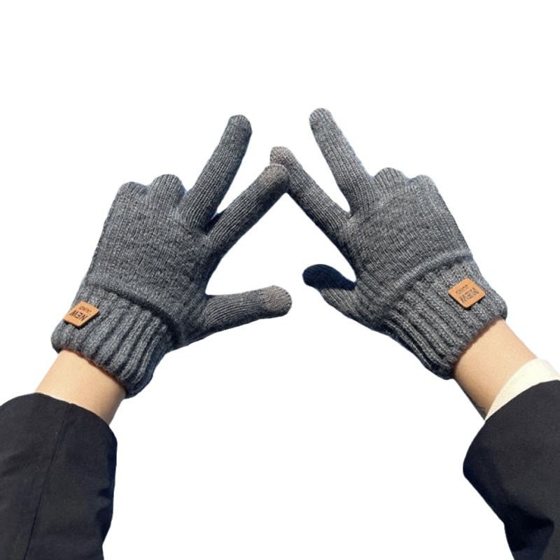Herbst Winter Verdickte Fleece Gestrickte Warme Touchscreen Handschuhe Für Paare Männer Und Frauen Im Freien Fahren Radfahren Kalt_voghion.com