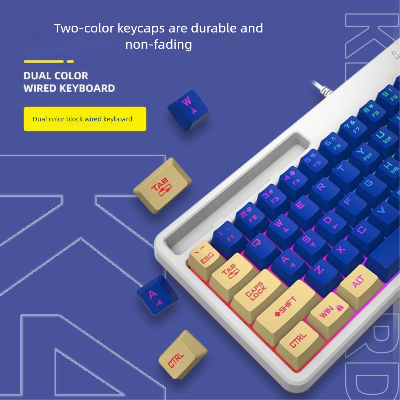 Schnäppchen RGB Backlit Wired 61-Tasten Dual-Switch Mechanische Tastatur Für Computer Büro Gaming Universal Laptop_voghion.com