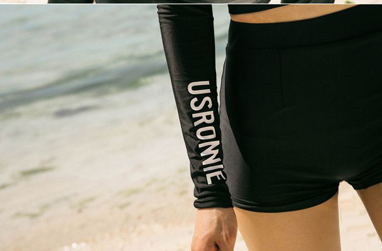 Damkläder Ny Delad Baddräkt Dam Konservativ Dragkedja Tvådelad Långärmad Solskyddsmedel Hög Midja Strandsemester Snorkling Baddräkt_voghion.com