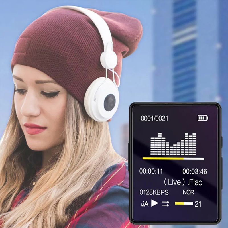 Portable MP3 Player Bluetooth 5.0 Music Stereo Speaker Mini MP4 With LED Screen Recording For Walkman_voghion.com