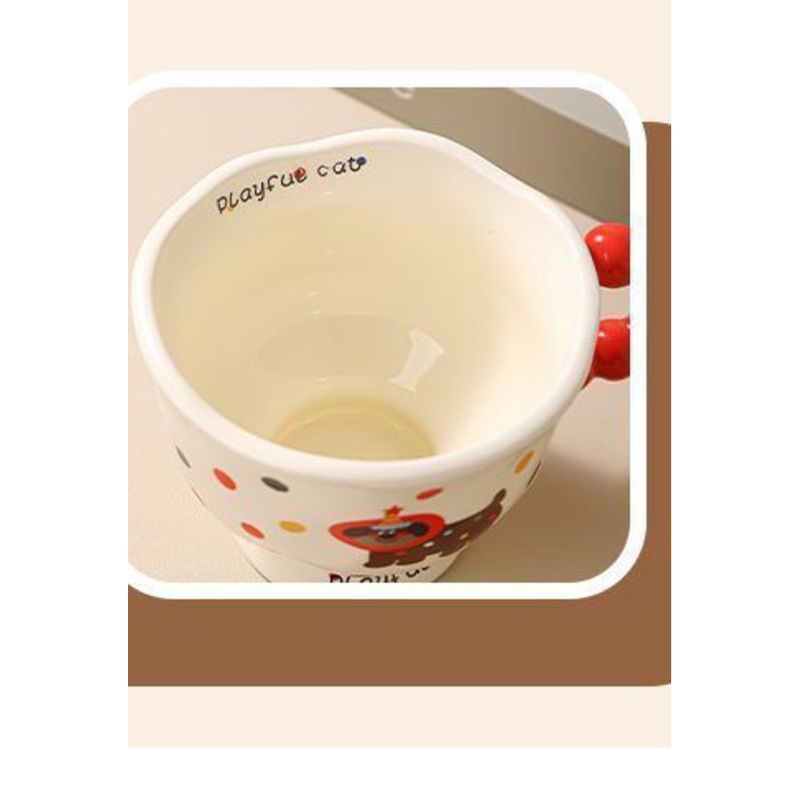Becher Hause Polka Dot Kaffeetasse Keramik Cartoon Wasser Tasse_voghion.com