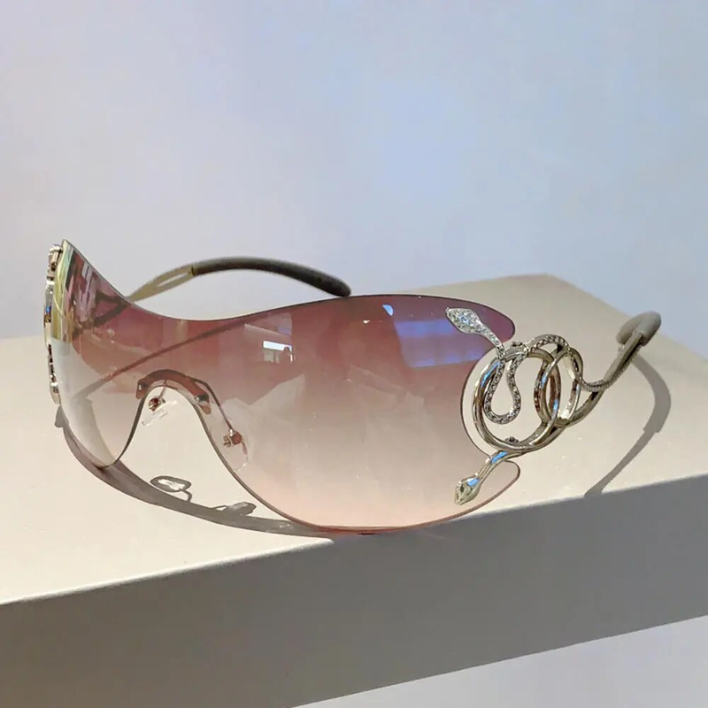 Y2K Randlose Sonnenbrille Frauen Marke Designer Punk One Piece Sonnenbrille Männer Goggle Shades UV400 Schlange Mode_voghion.com