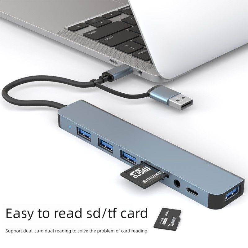 Type-C/USB 8-in-1 Dual-Head Docking Station Laptop Multi-Function Multi-Card Reader Hub HDMI_voghion.com